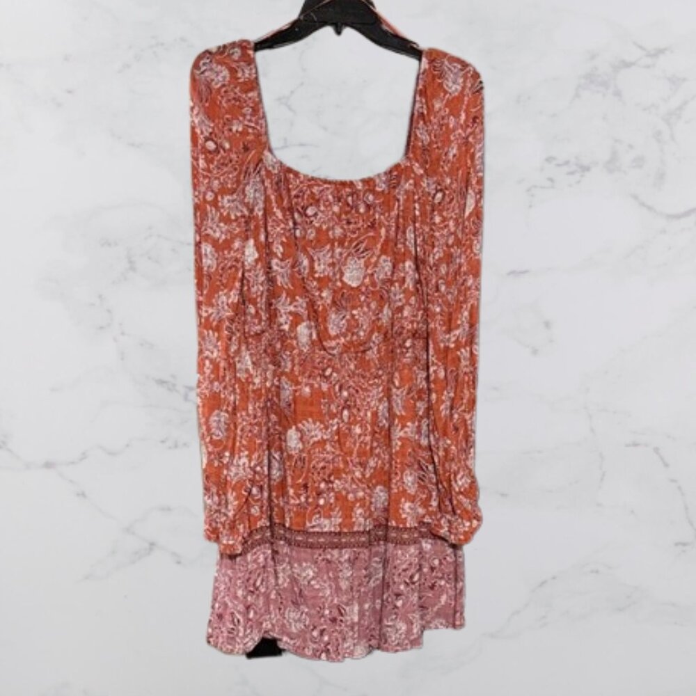 Wonderly Size XL Floral Rust Dress